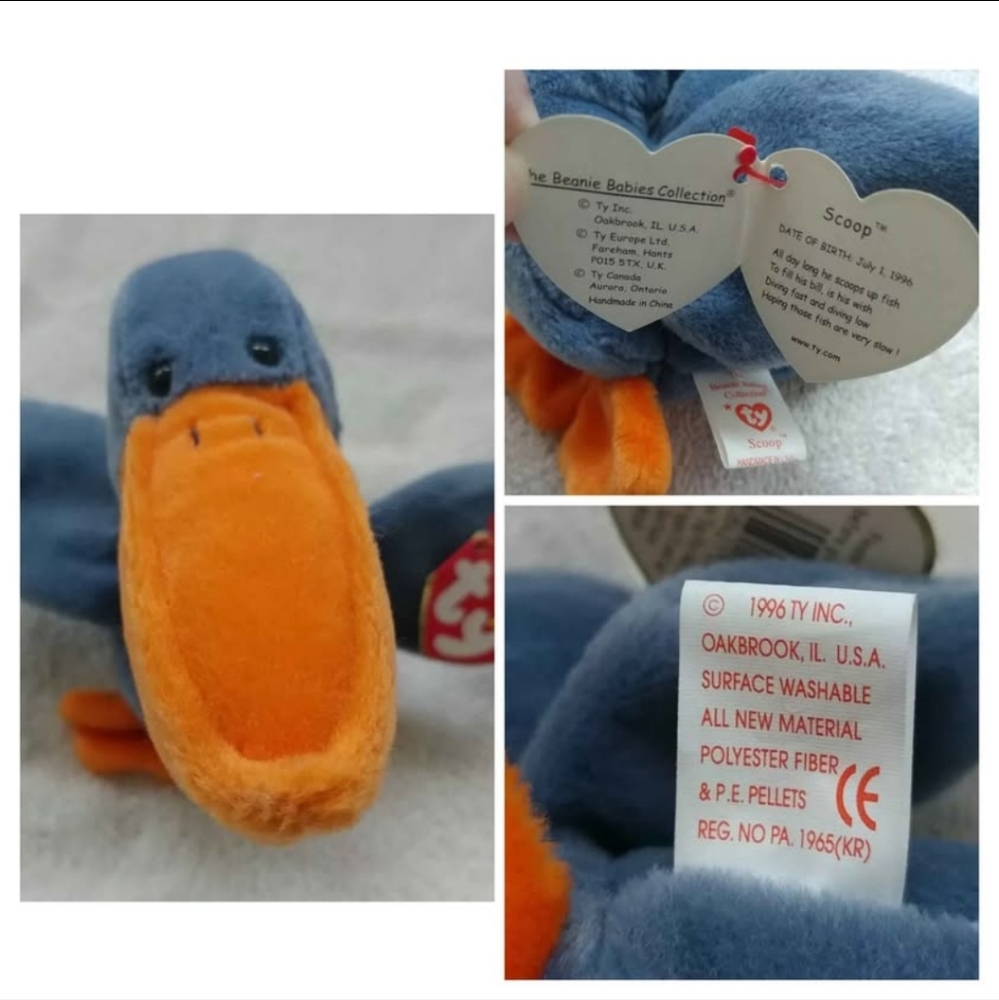 NWT! COLLECTIBLE TY BEANIE BABIES.   ~SCOOP~  THE PELICAN. 1996